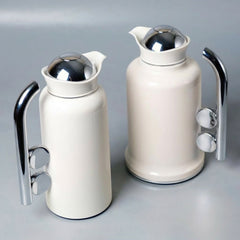 2 Piece Coffee & Tea Thermos Set Cream & Silver