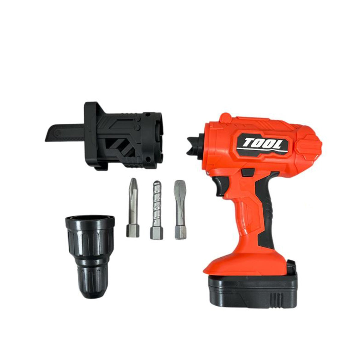 2-in-1 Simulation Electric Drill & Saw Toy Orange
