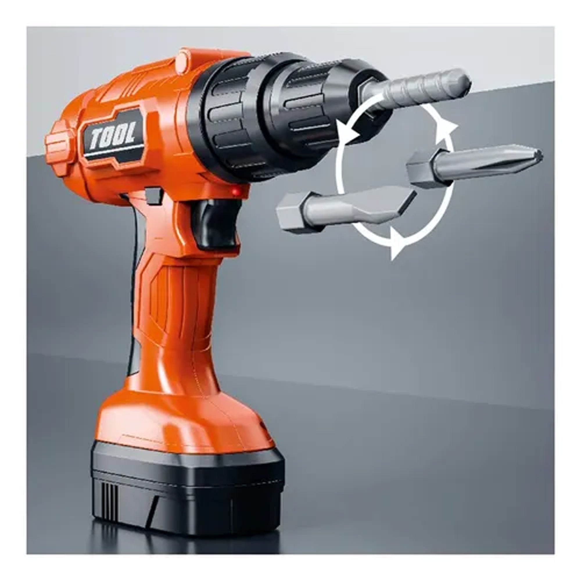 2-in-1 Simulation Electric Drill & Saw Toy Orange