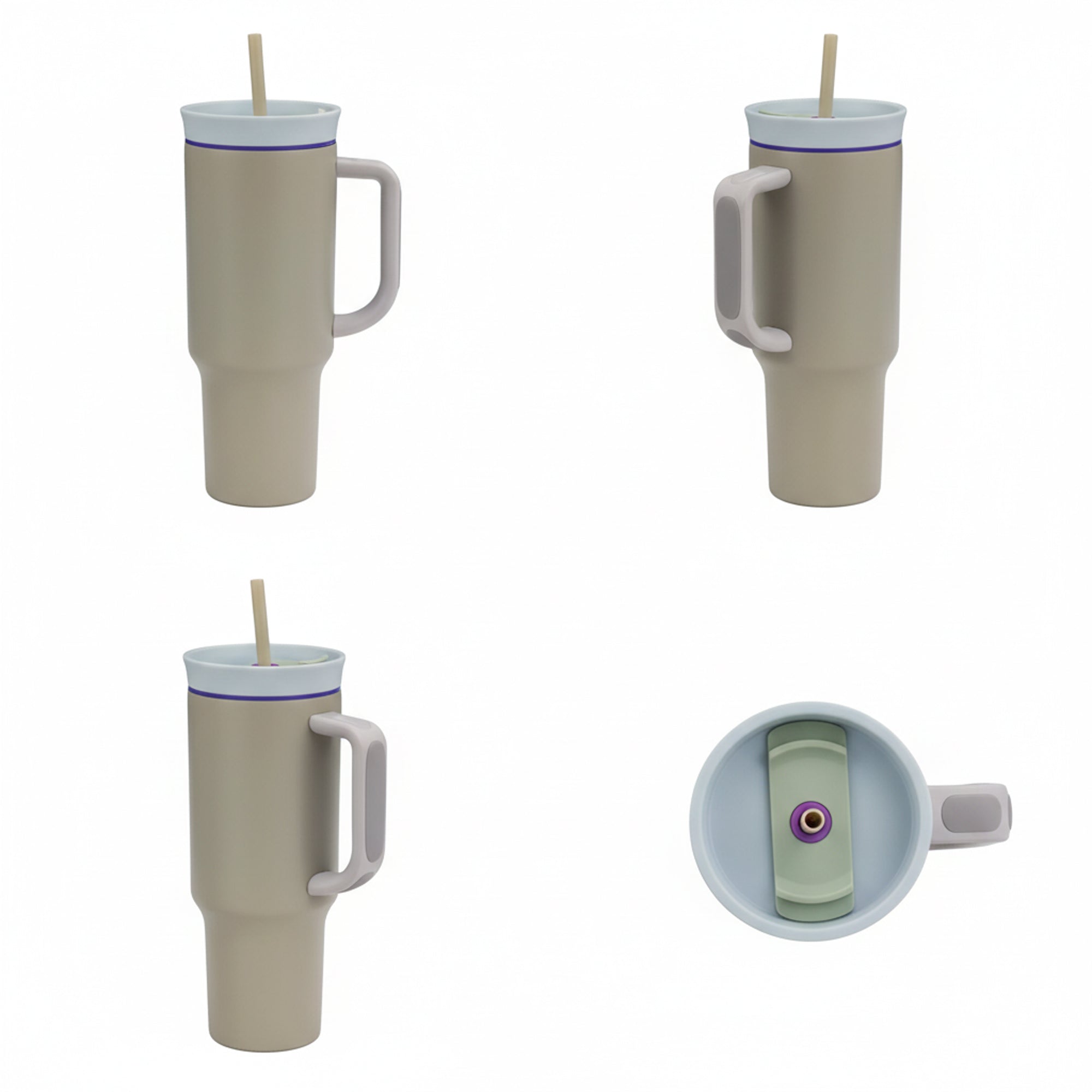 1.2Lt Flask With Handle & Straw Khaki
