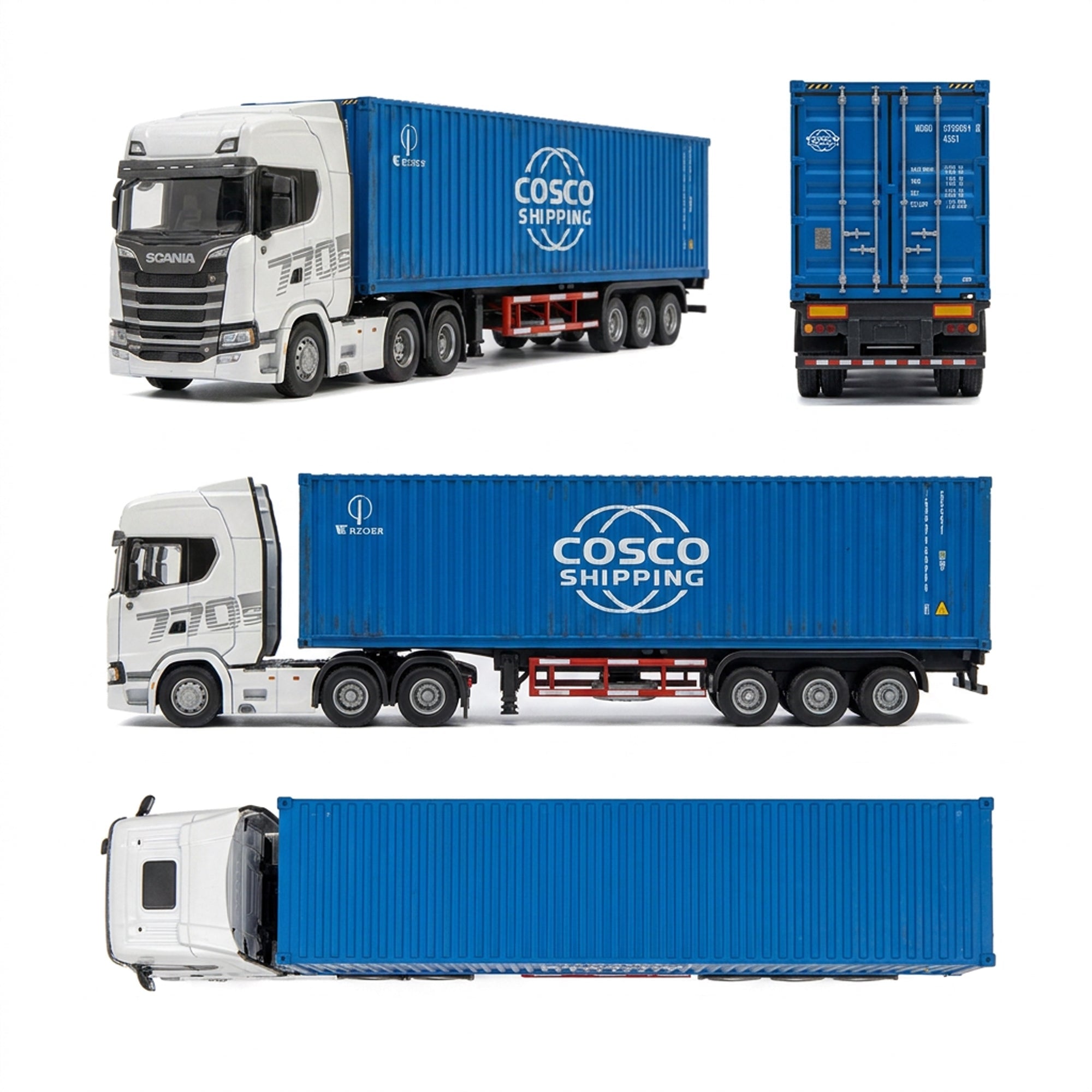 1:64 Alloy Scania Truck with Container Dark Blue