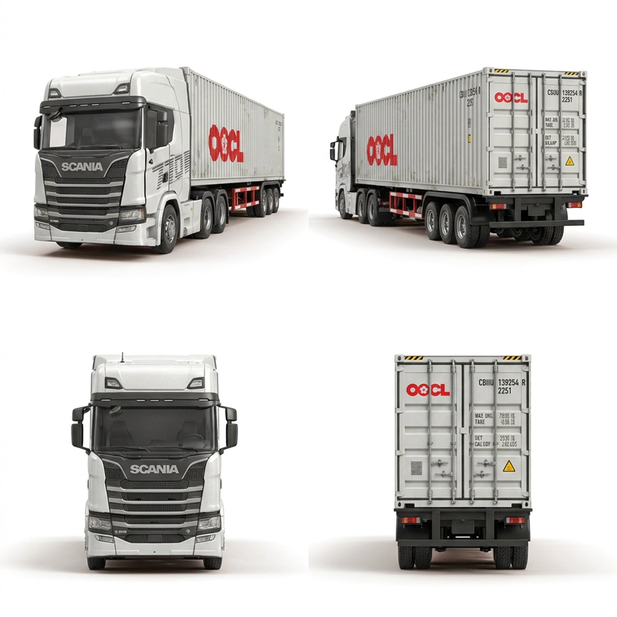 1:64 Alloy Scania Truck with Container Grey