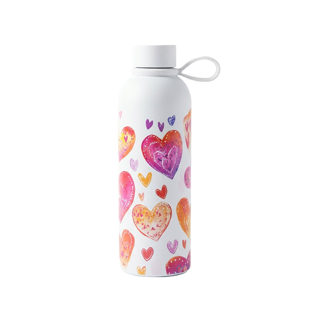 500ml Heart Design Flask White