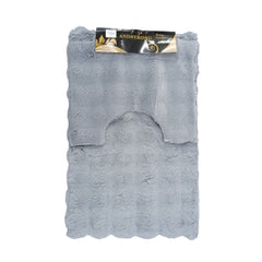 2 Piece Bathroom Mat Set Grey