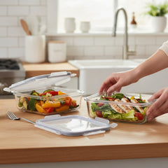 2 Piece 1520ml Storage Container Set Clear