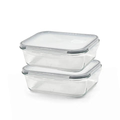 2 Piece 1520ml Storage Container Set Clear