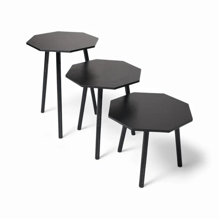 3 Piece Coffee Table Black