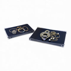2 Piece Acrylic & Leather Tray Black