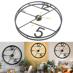 60cm Decorative Wall Clock Black & Gold