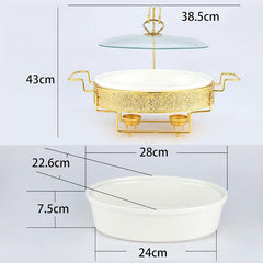 3.5Lt Ceramic Chafing Dish Gold