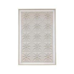 80 x 120cm Flower Design Frame Cream & Gold