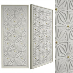 80 x 120cm 3D Painting with Gold Accents White