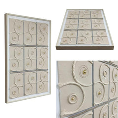 80 x 120cm Spiral Design Frame Cream