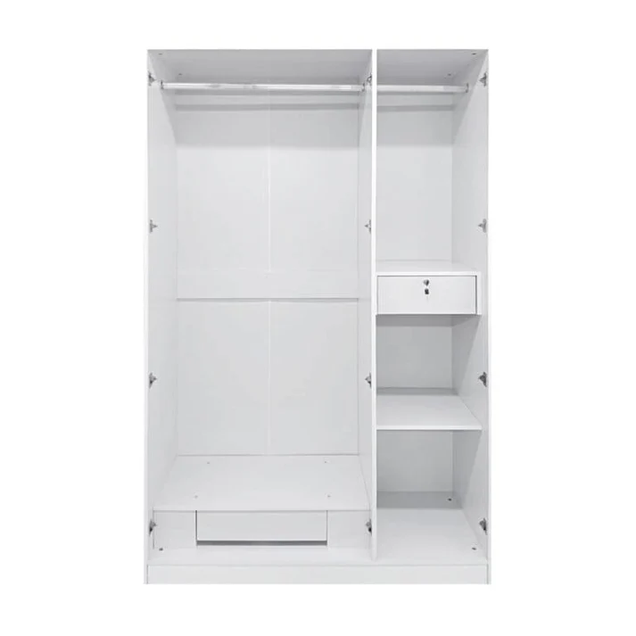 3 Door High Gloss Wardrobe White