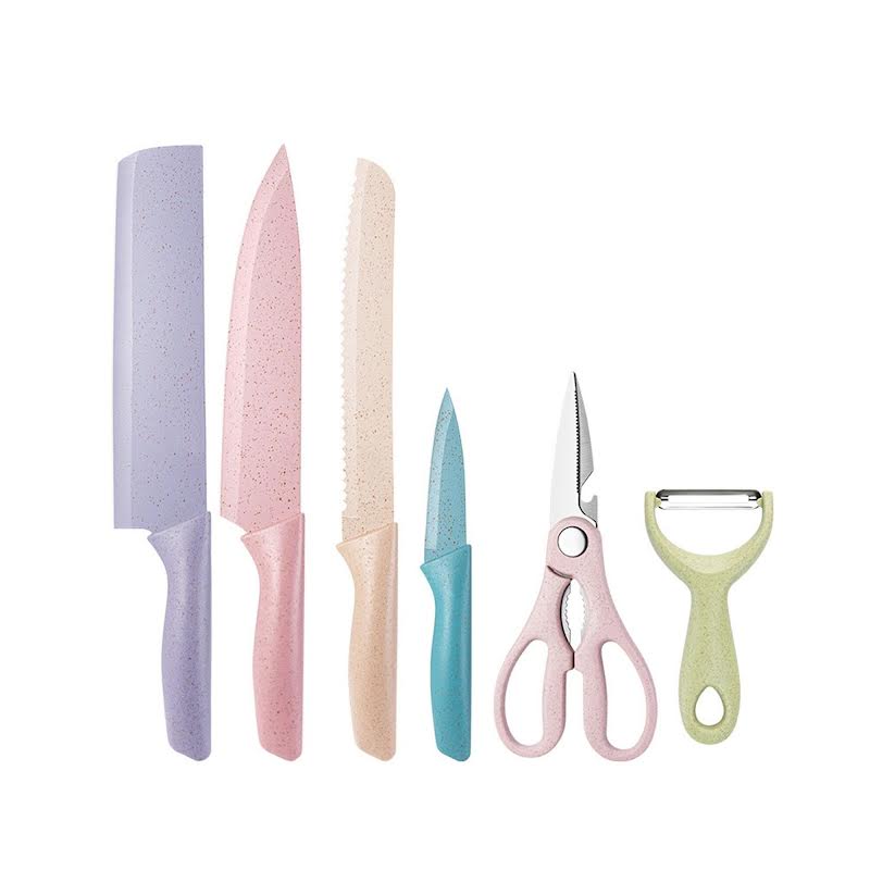 6 Piece Knife Set Multicoloured