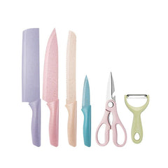 6 Piece Knife Set Multicoloured