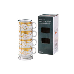 5 Piece Ceramic Cup Stand Multicoloured