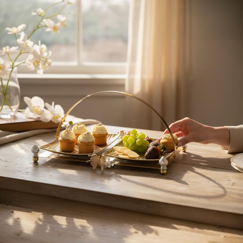 2 Piece Tray Gold