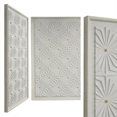 80 x 120cm 3D Painting with Gold Accents White