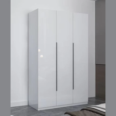 3 Door High Gloss Wardrobe White