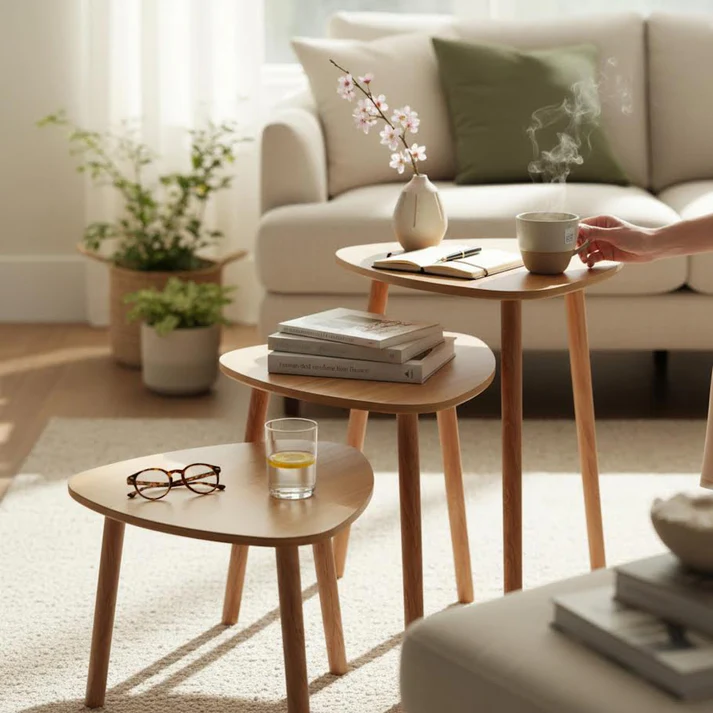 3 Piece Coffee Table Light Brown