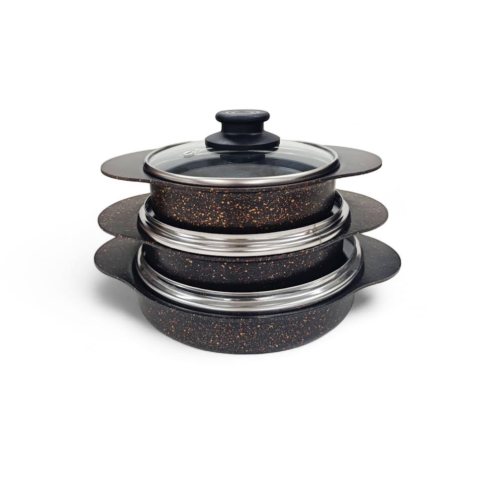 6 Piece Egg Pan Set Black + FREE Legend Grips