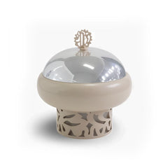 800ml Sugar Bowl Beige & Stainless Steel