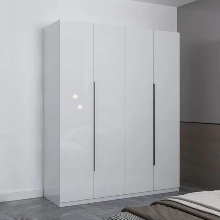 4 Door High Gloss Wardrobe White