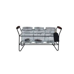 3 Piece Glass Jars With Stand