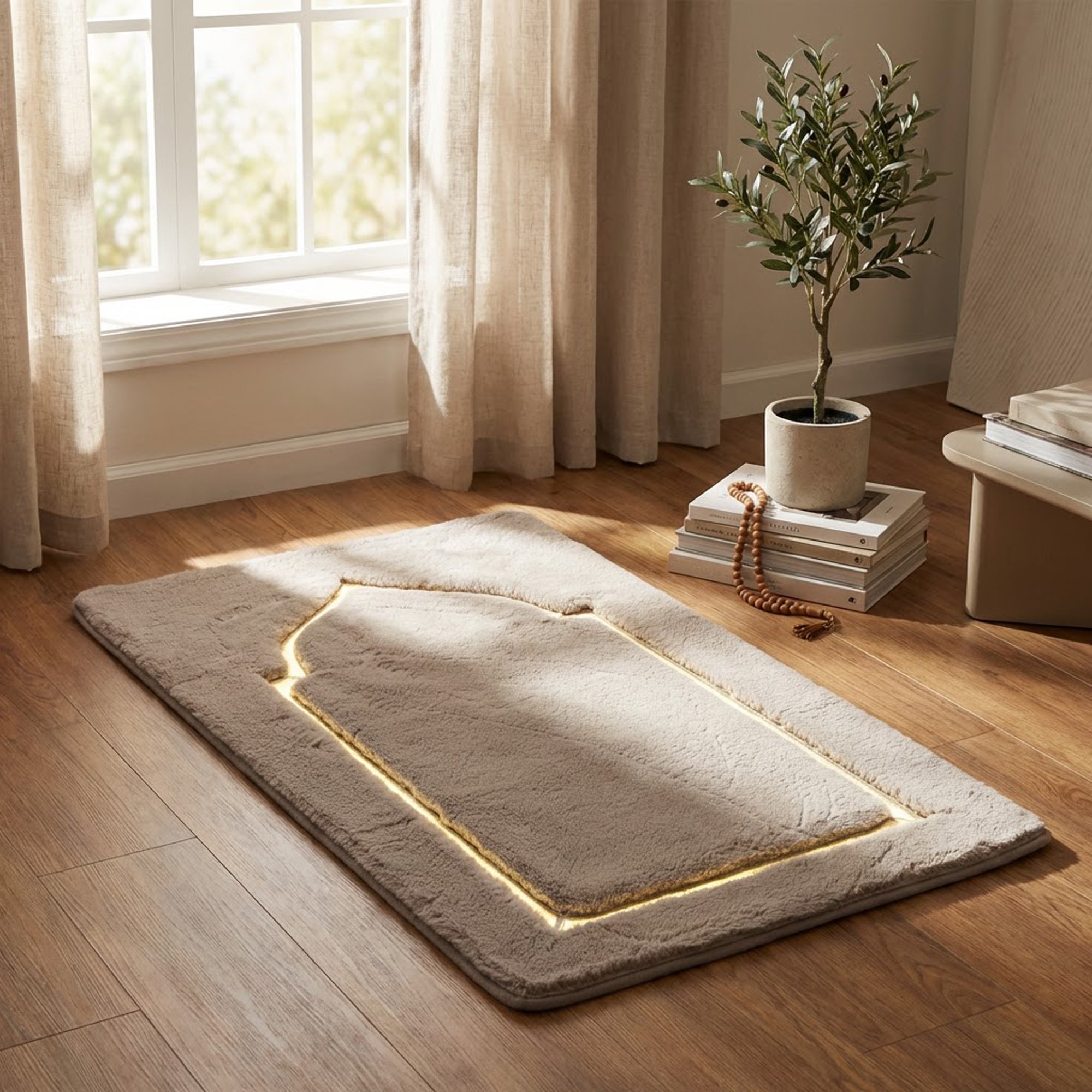 70 x 130cm Musallah Beige & Gold