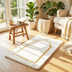 70 x 130cm Musallah White & Gold