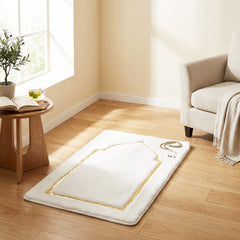 70 x 130cm Musallah White & Gold