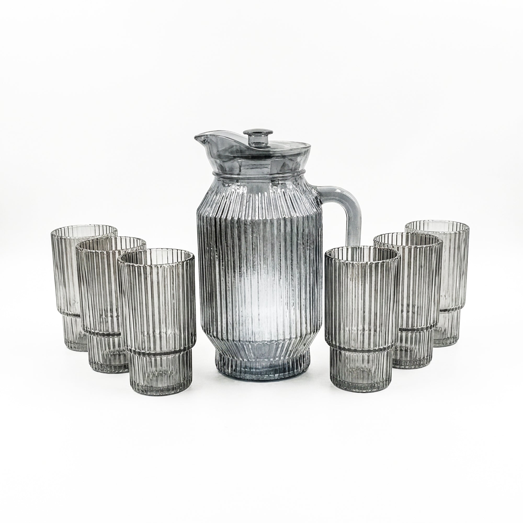 7 Piece Glassware Set Grey