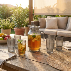 7 Piece Glassware Set Grey