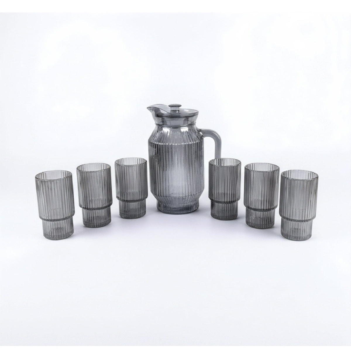 7 Piece Glassware Set Grey